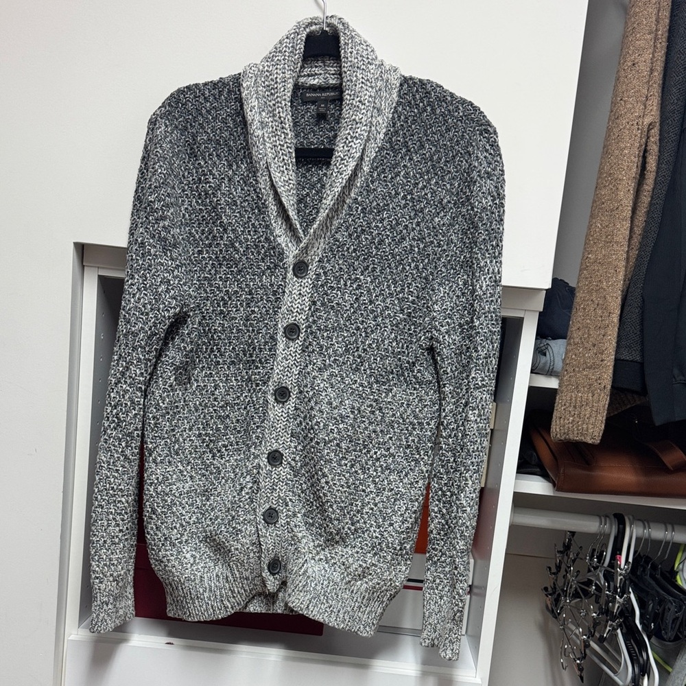 Banana Republic Black and Gray Cardigan